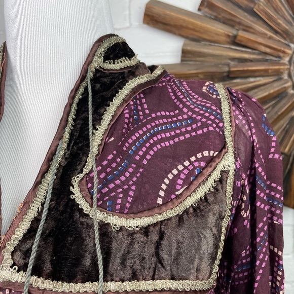 Vintage Indian 70s Mosaic Print Cotton Gauze Dress - Picture 4 of 13